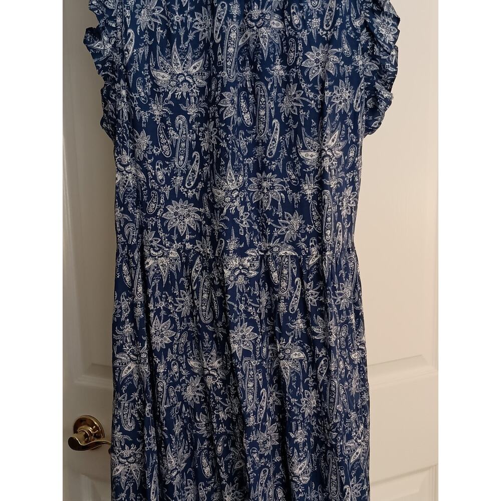 Ann Taylor Petite Blue and White Paisley Dress - Picture 7 of 7